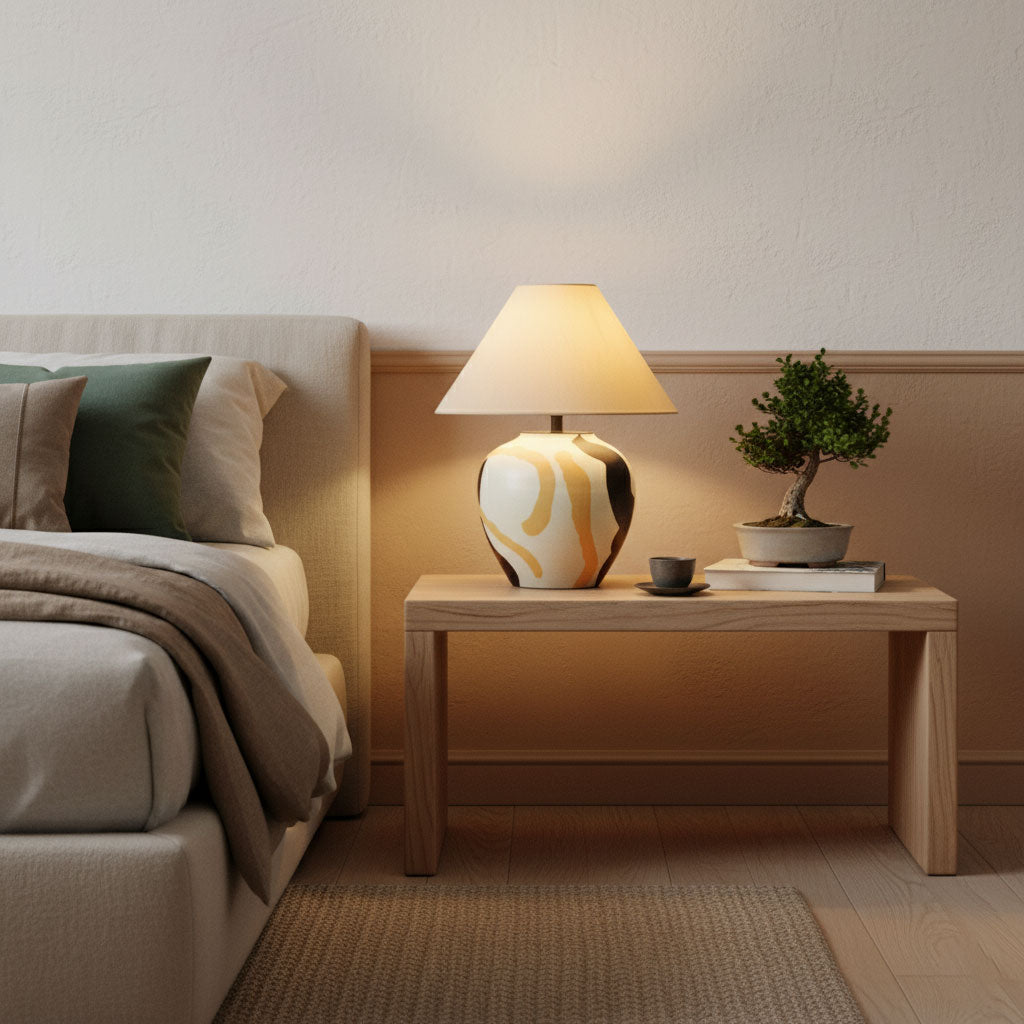Abstract Pattern Ceramic Table Lamp - Image 6