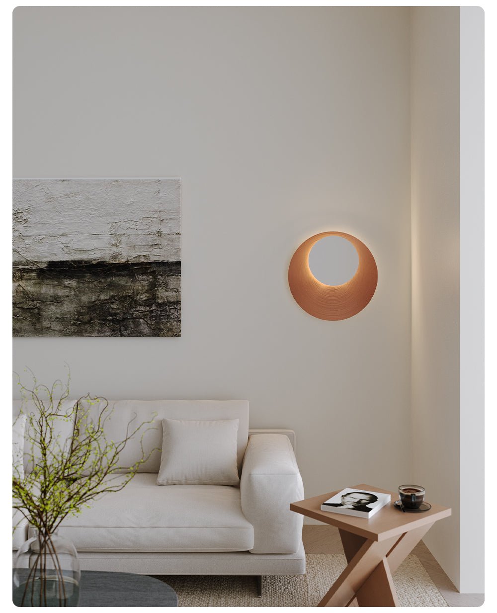 Abstract Circular Crescent Wall Sconce - Image 6