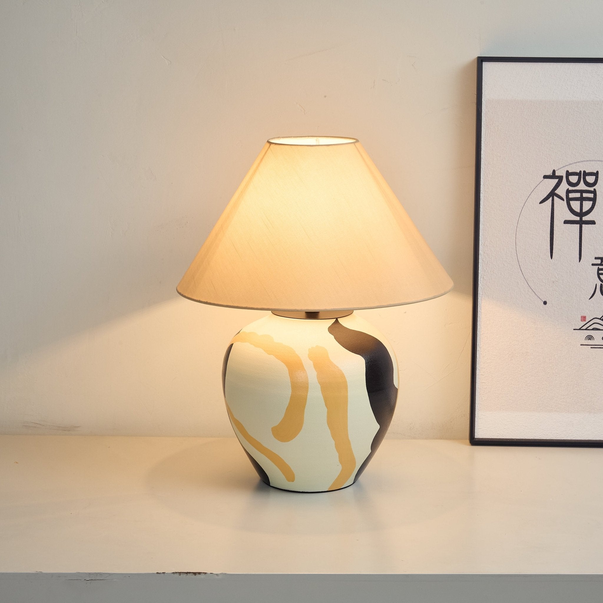 Abstract Pattern Ceramic Table Lamp - Image 10