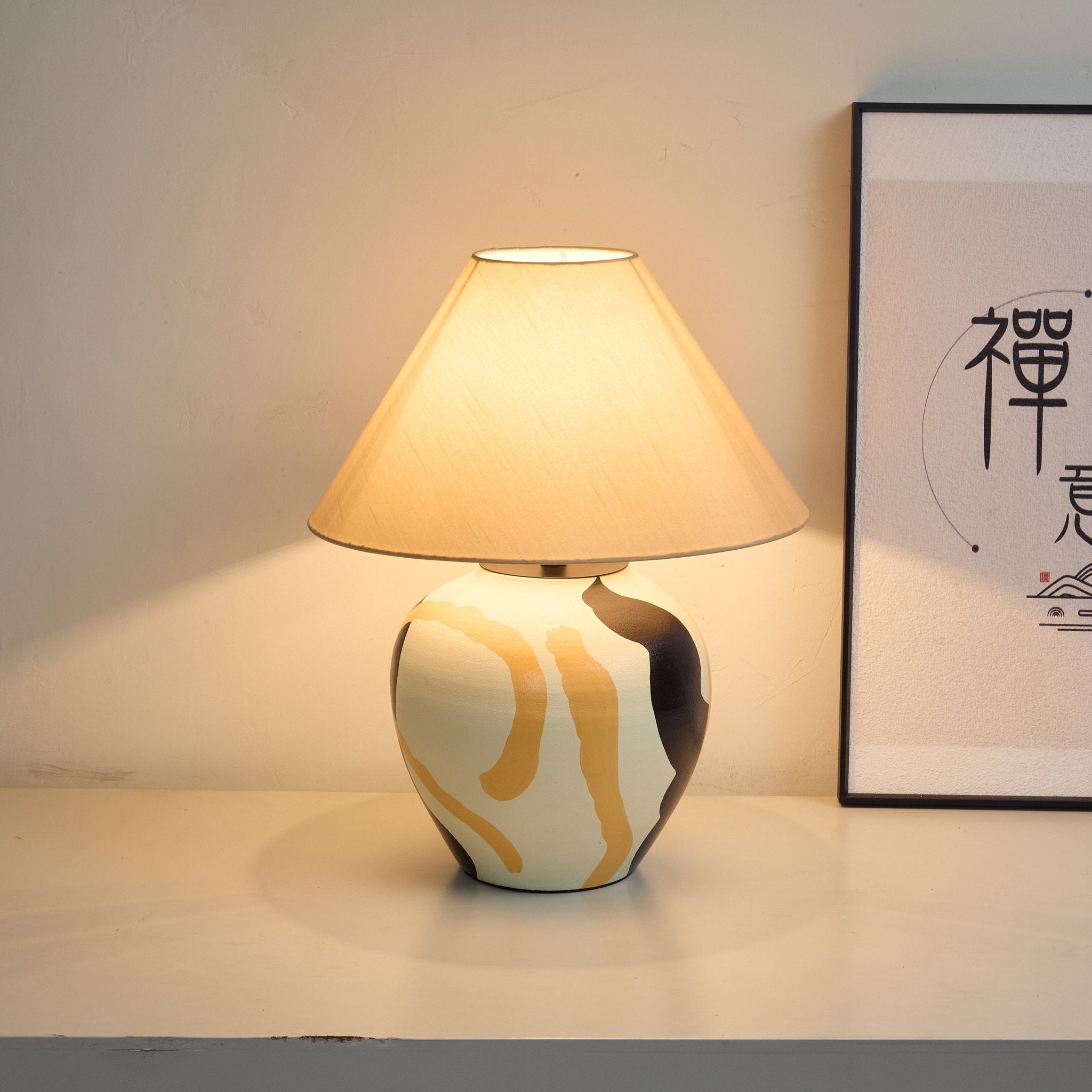 Abstract Pattern Ceramic Table Lamp - Image 11