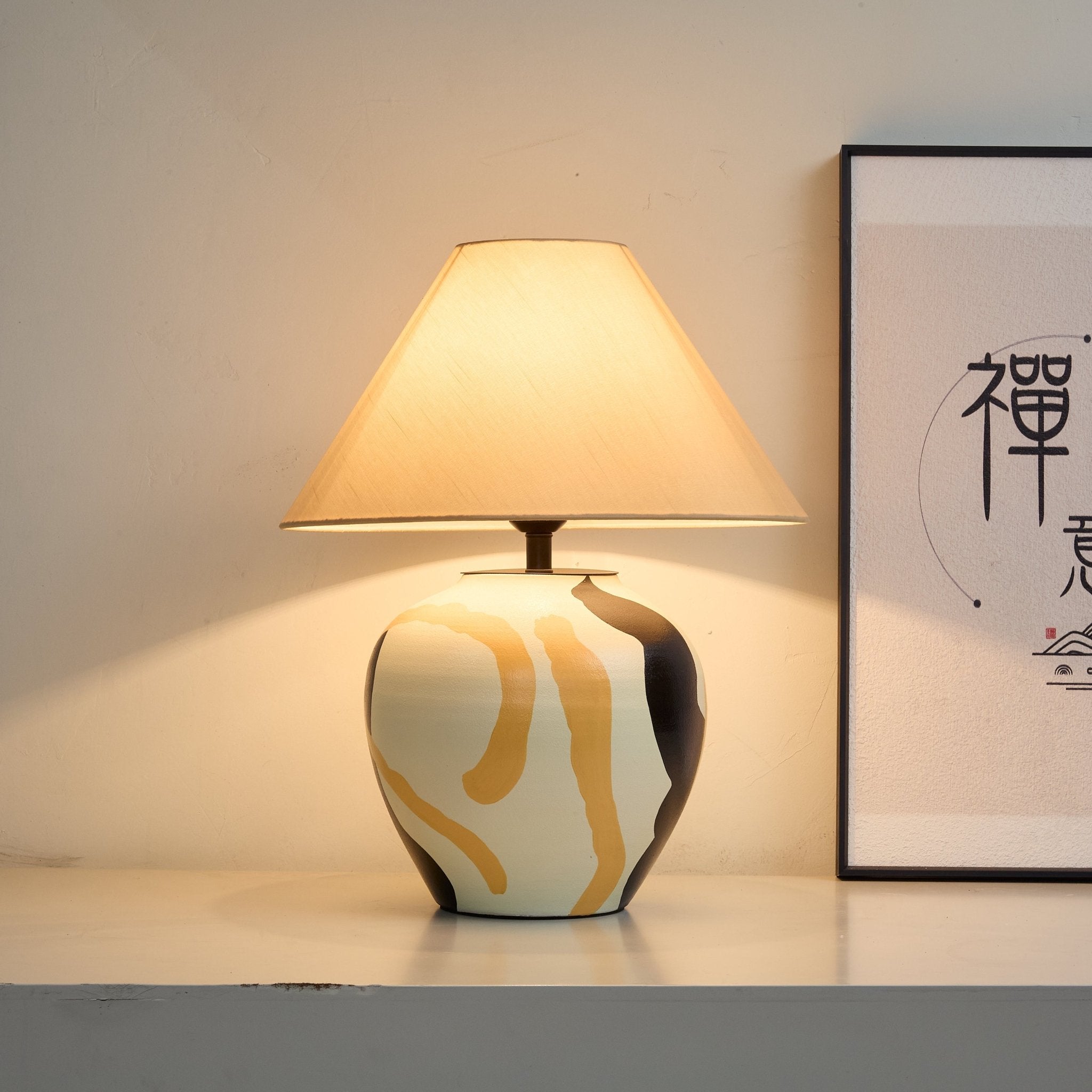 Abstract Pattern Ceramic Table Lamp - Image 12
