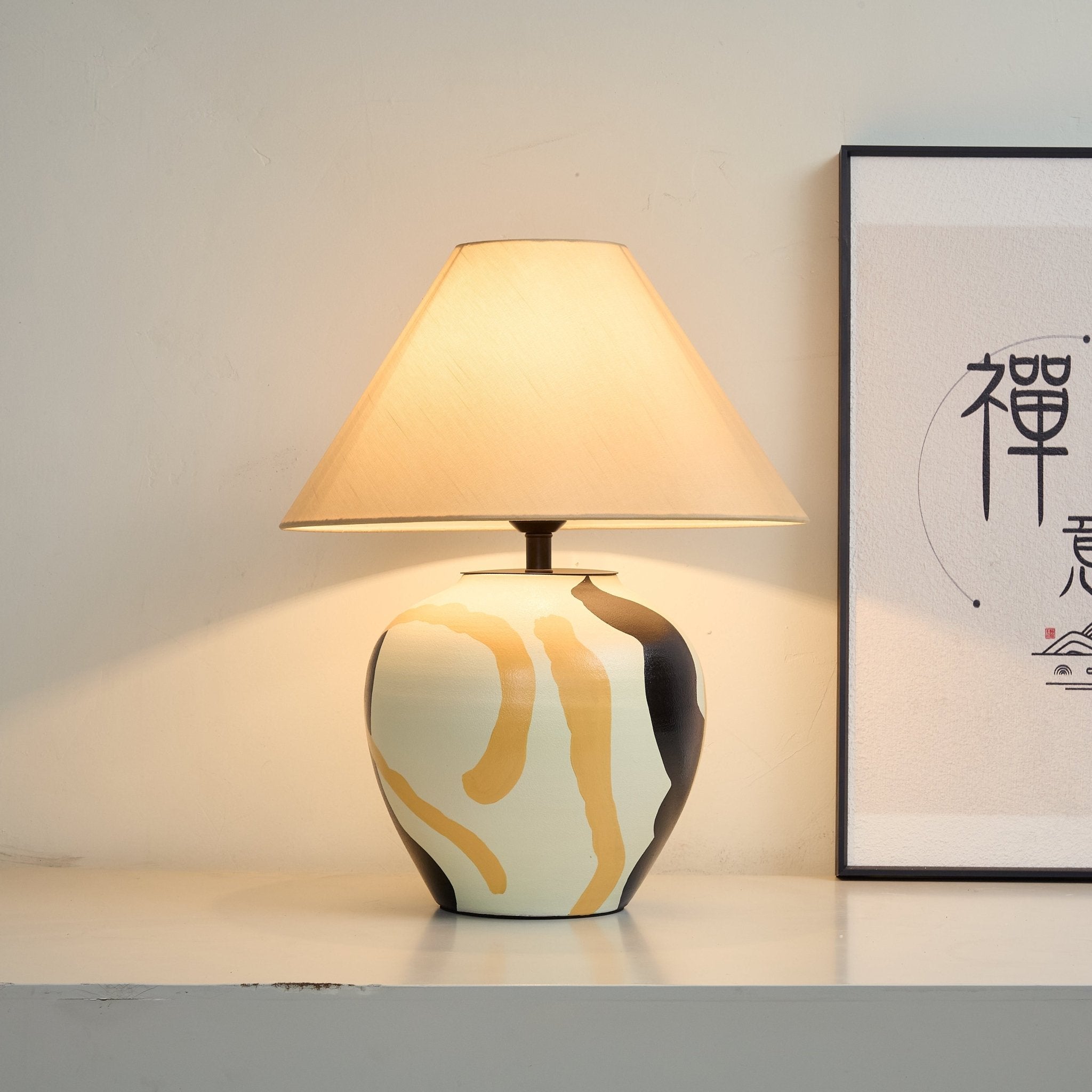 Abstract Pattern Ceramic Table Lamp - Image 13