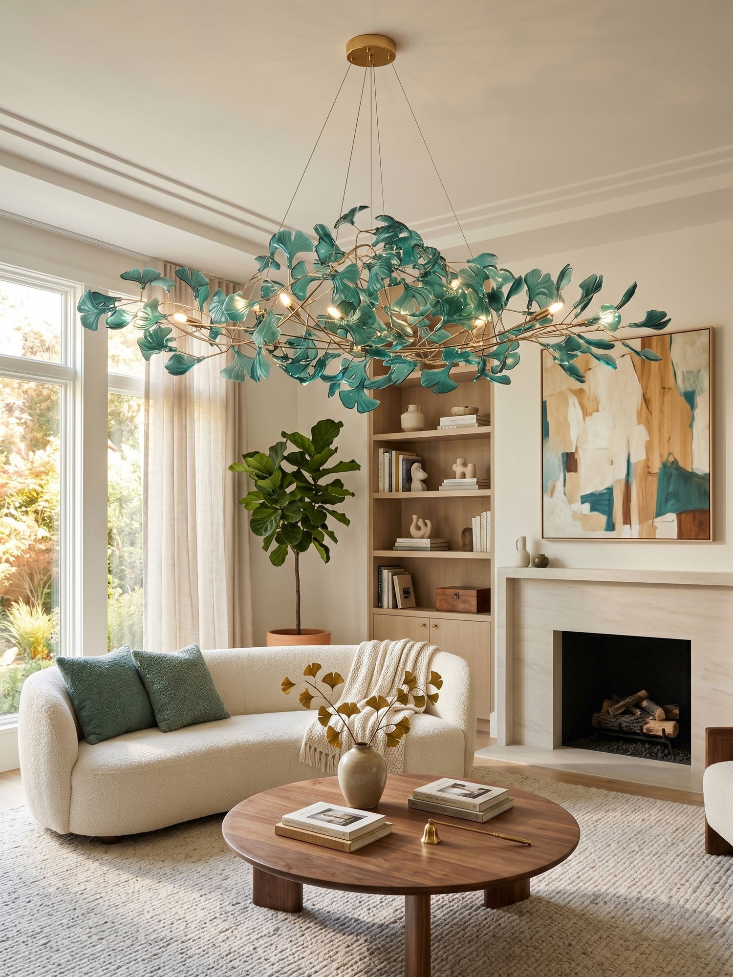 Acrylic Ginkgo Leaf Chandelier - Image 4