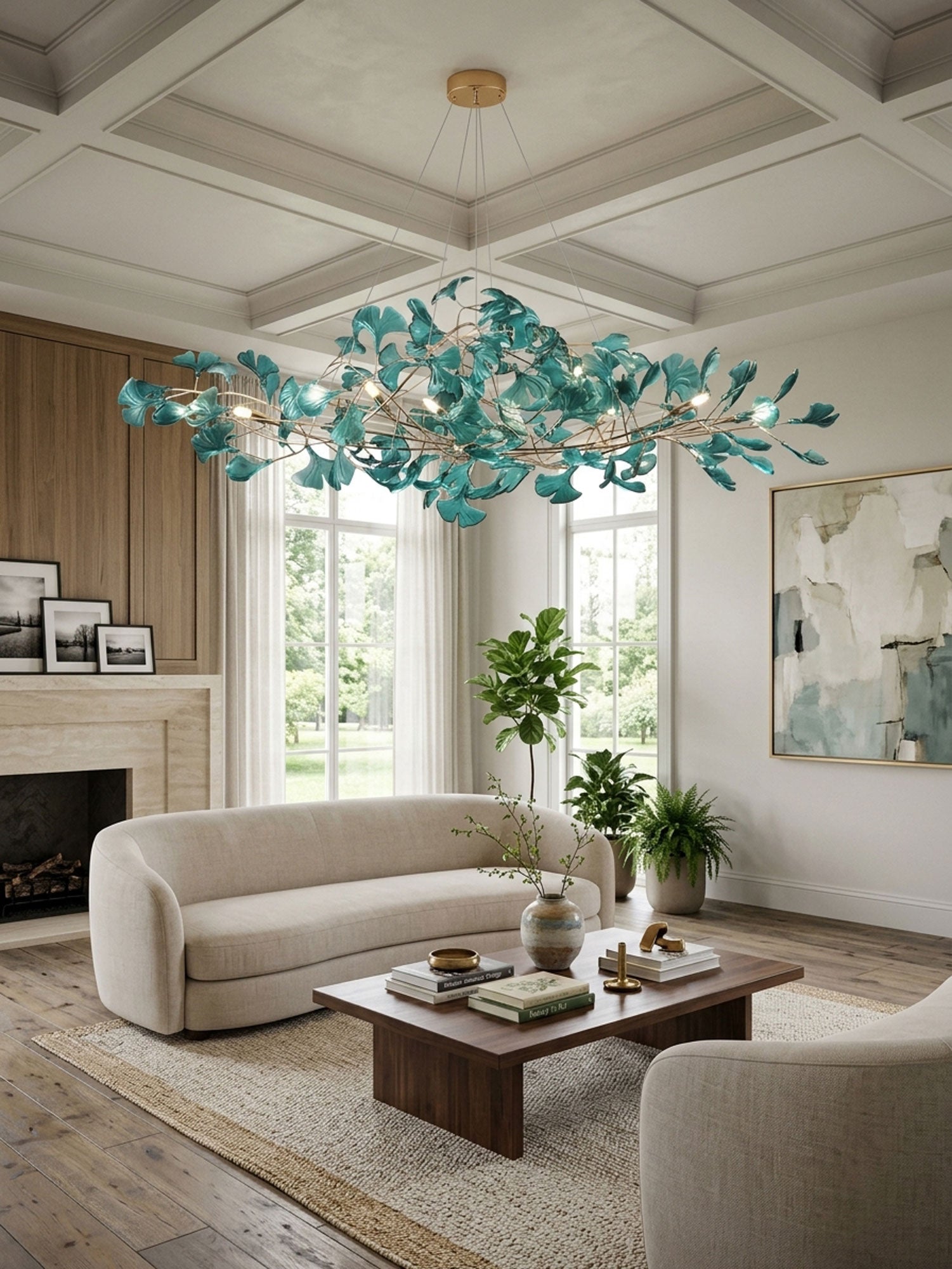 Acrylic Ginkgo Leaf Chandelier - Image 9
