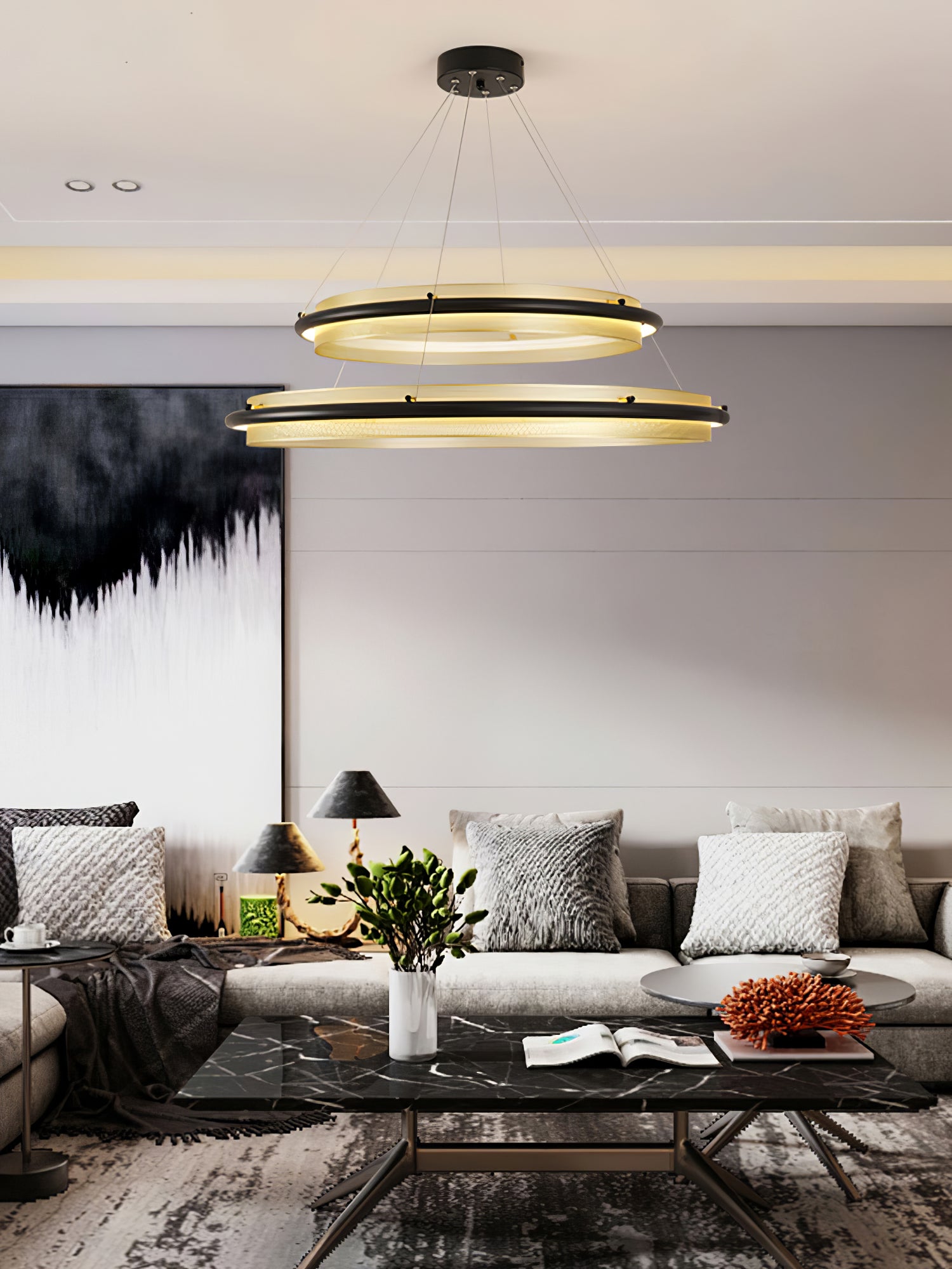 Acrylic LED Round Chandelier - Image 10