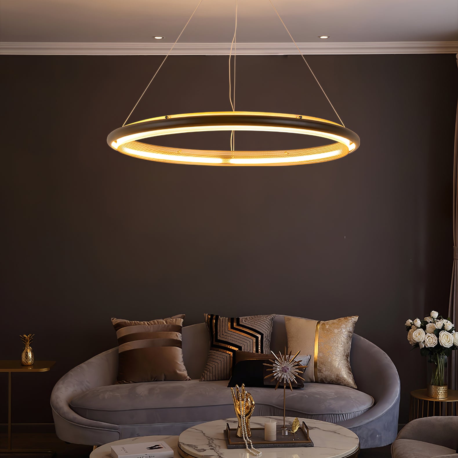 Acrylic LED Round Chandelier - Image 6