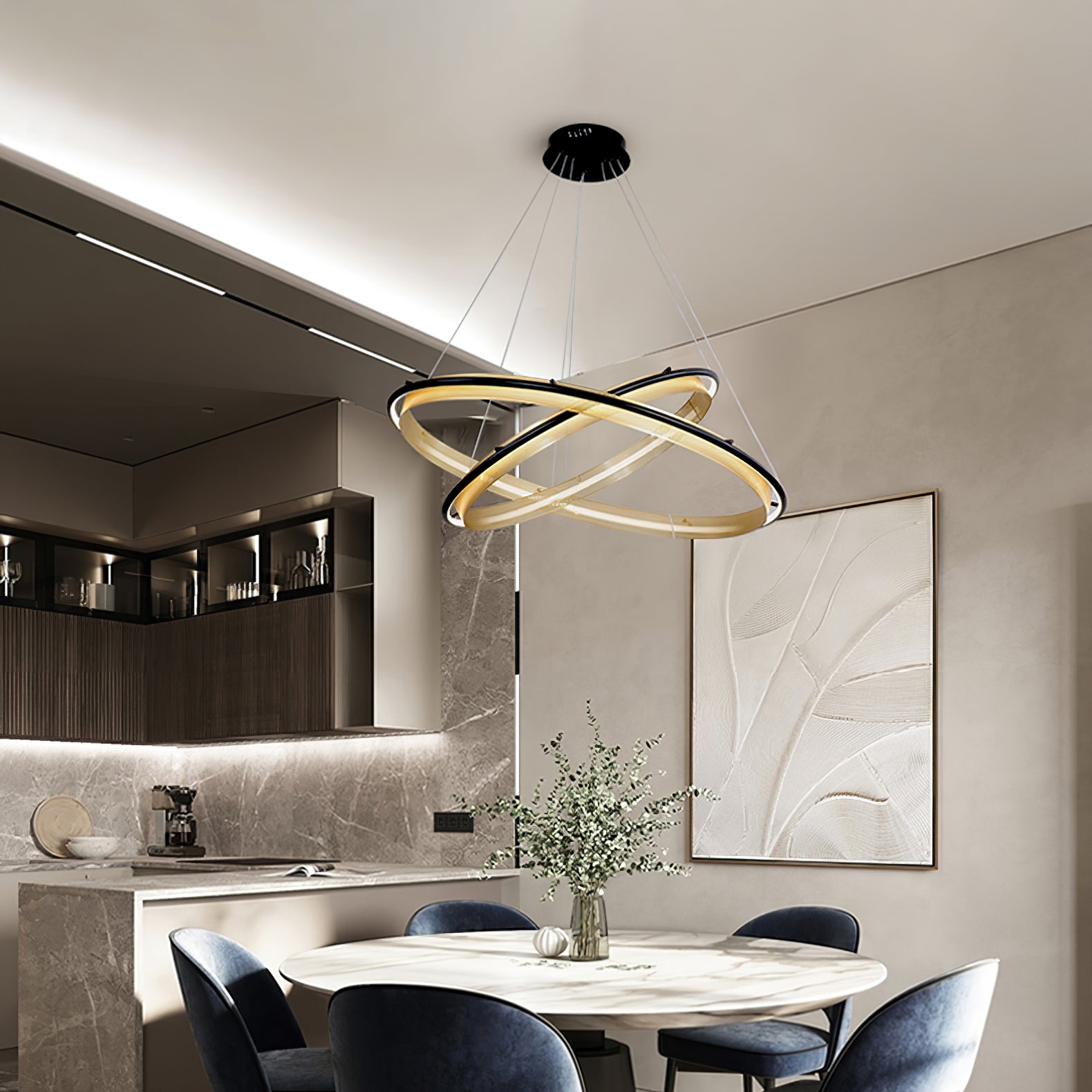 Acrylic LED Round Chandelier - Image 7
