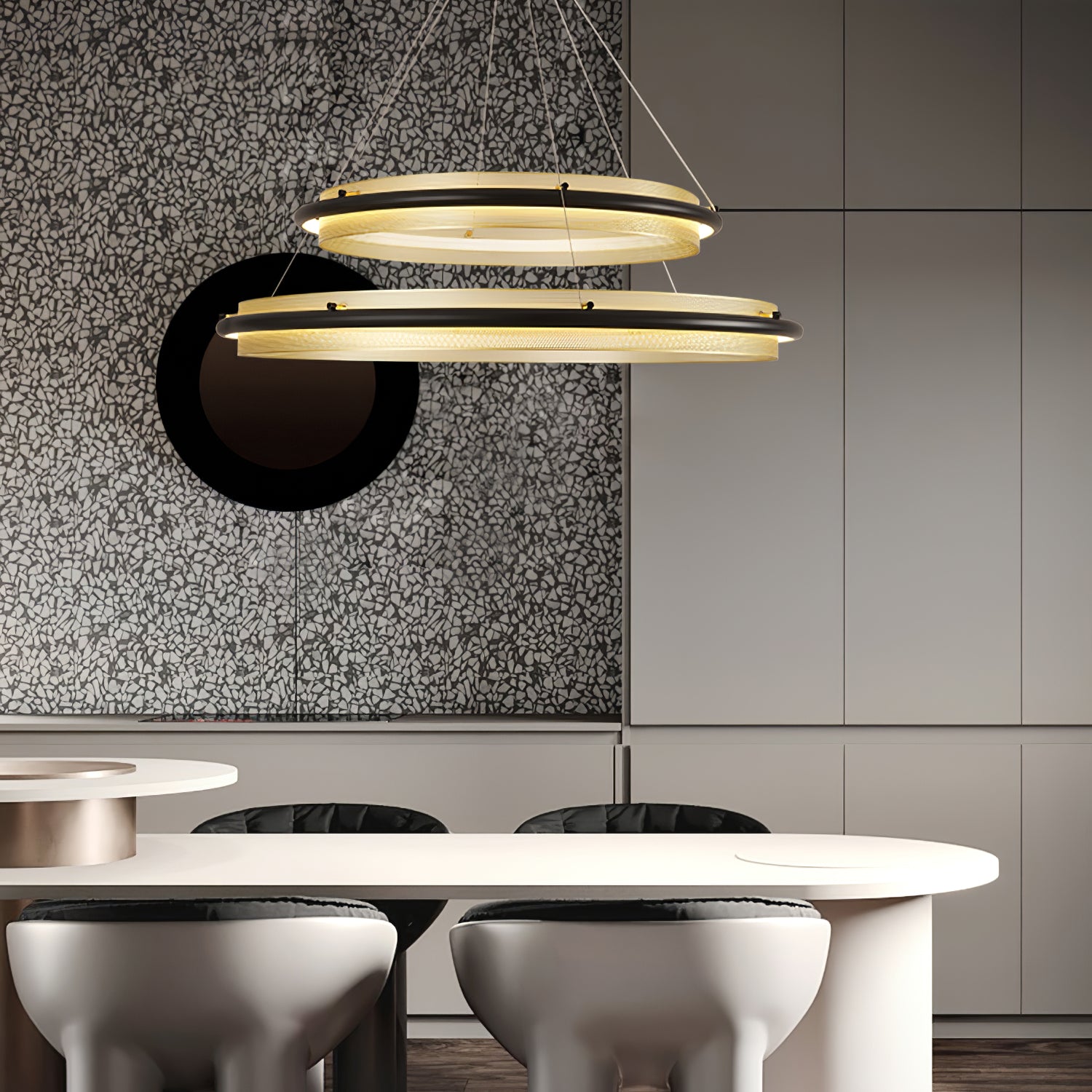 Acrylic LED Round Chandelier - Image 3