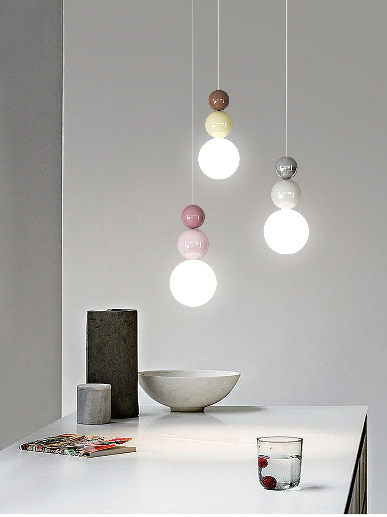 Acrylic Three Ball Pendant Lamp - Image 2