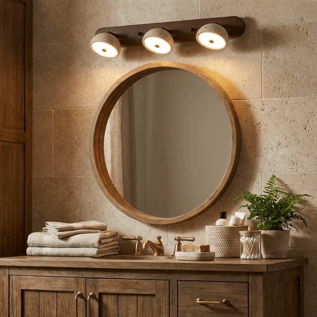 Adjustable Travertine Dome Vanity Light - Image 2