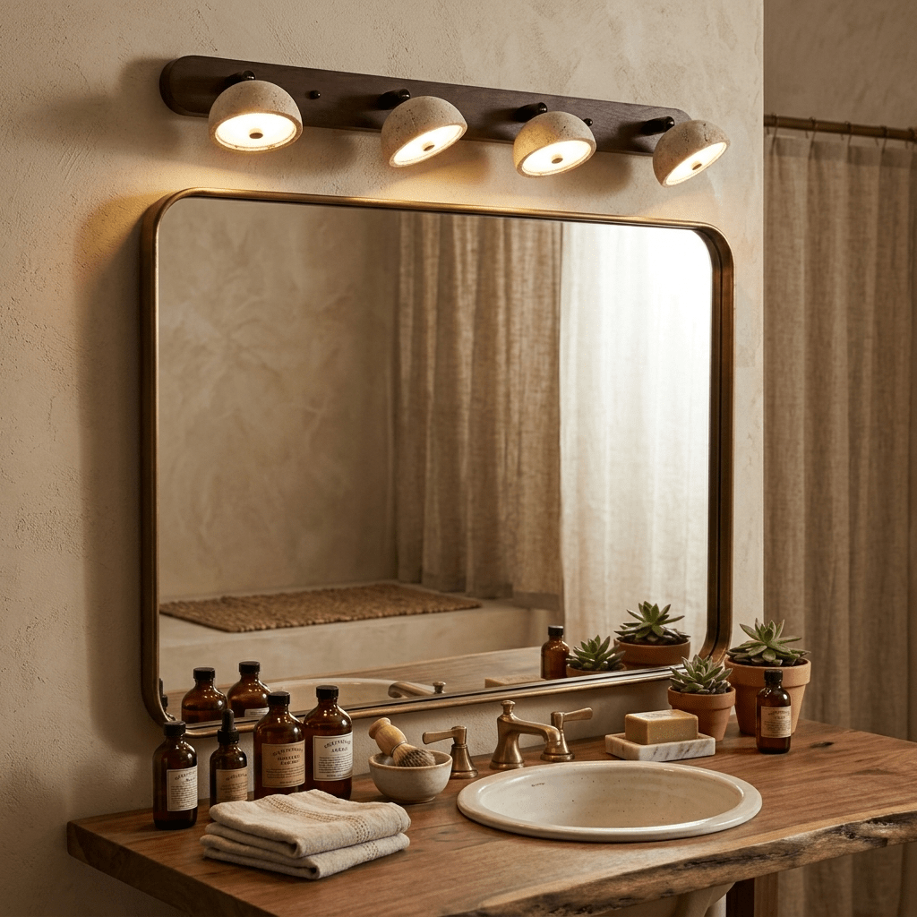 Adjustable Travertine Dome Vanity Light - Image 4