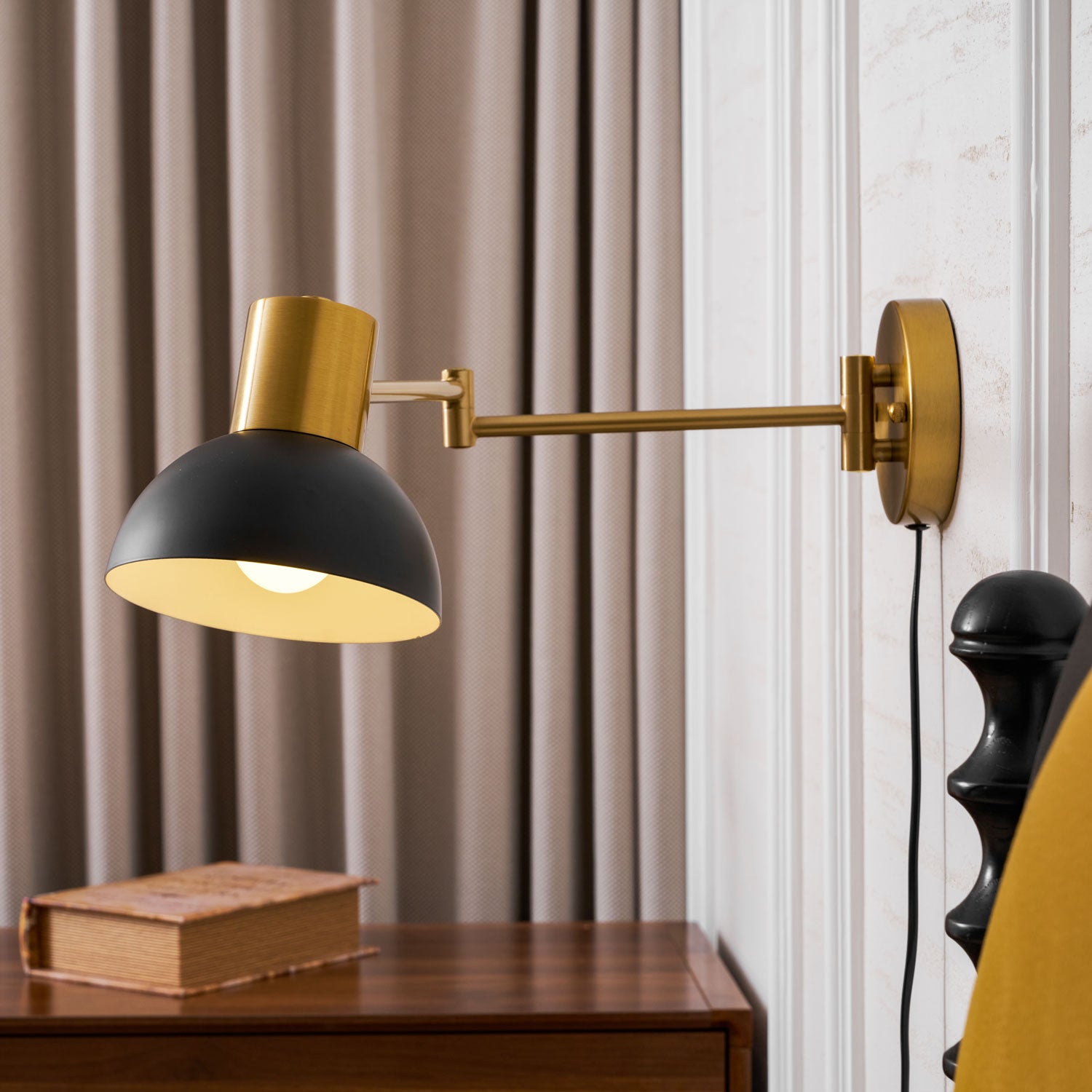 Adjustable Arm Plug In Wall Lamp - Image 35