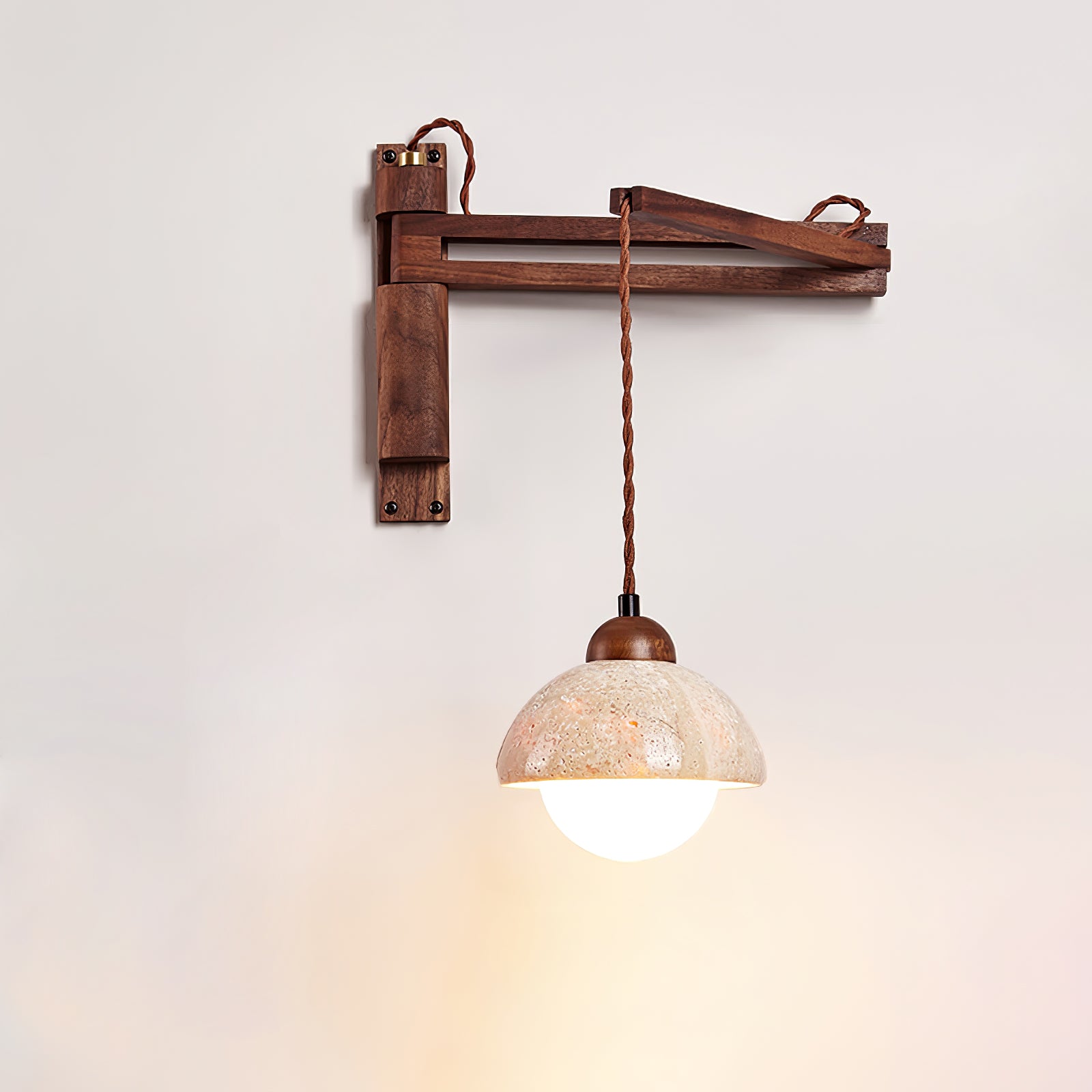 Adjustable Travertine Dome Wall Sconce - Image 8