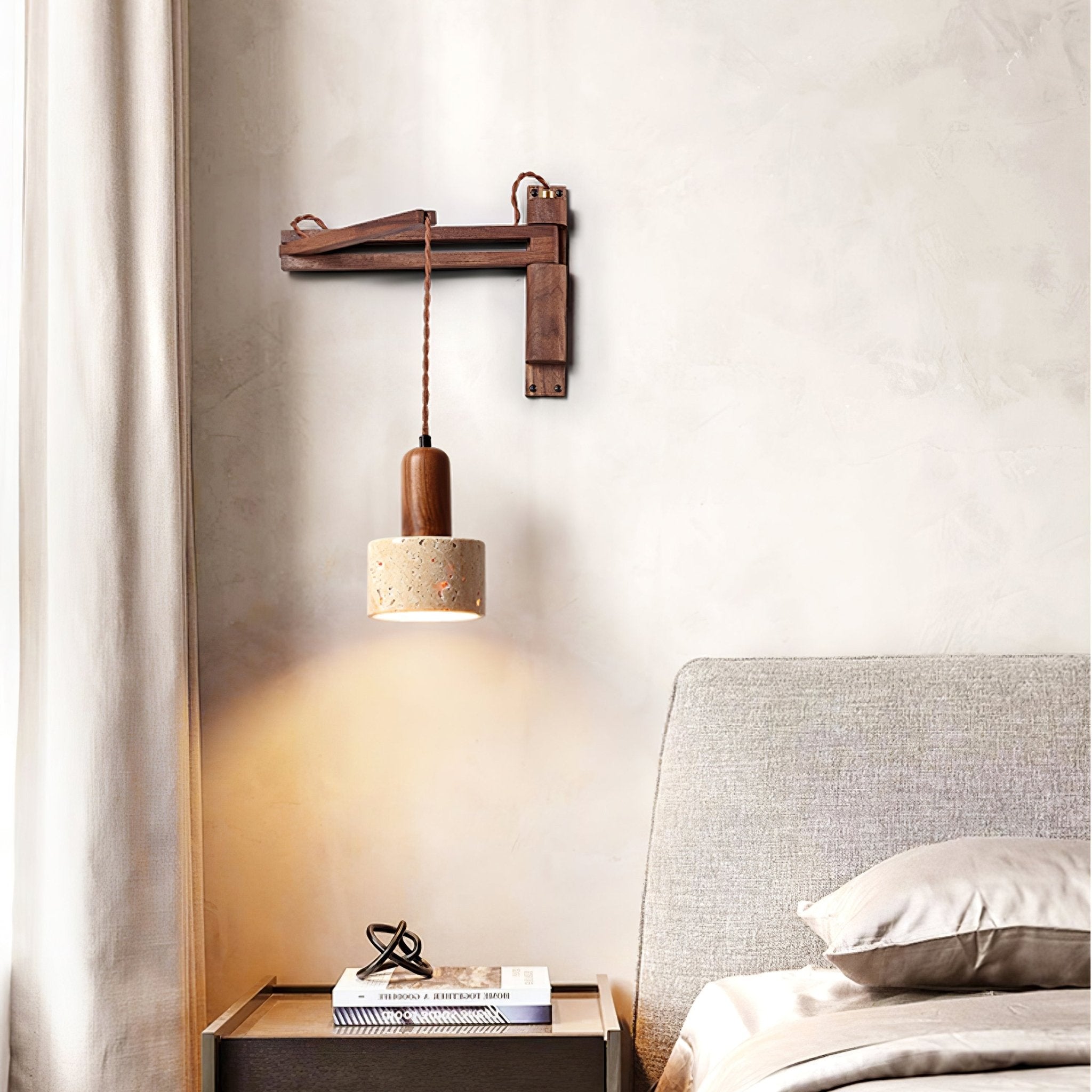 Adjustable Travertine Dome Wall Sconce - Image 6