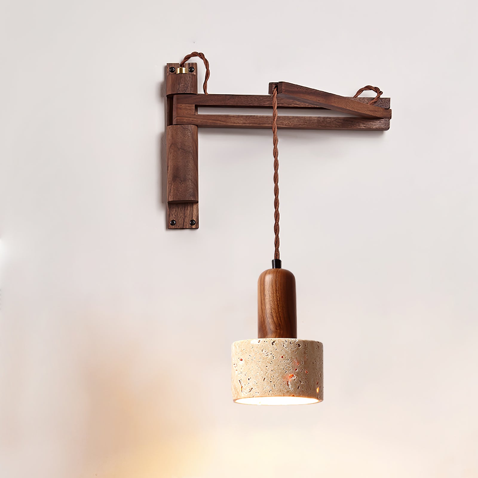 Adjustable Travertine Dome Wall Sconce - Image 12