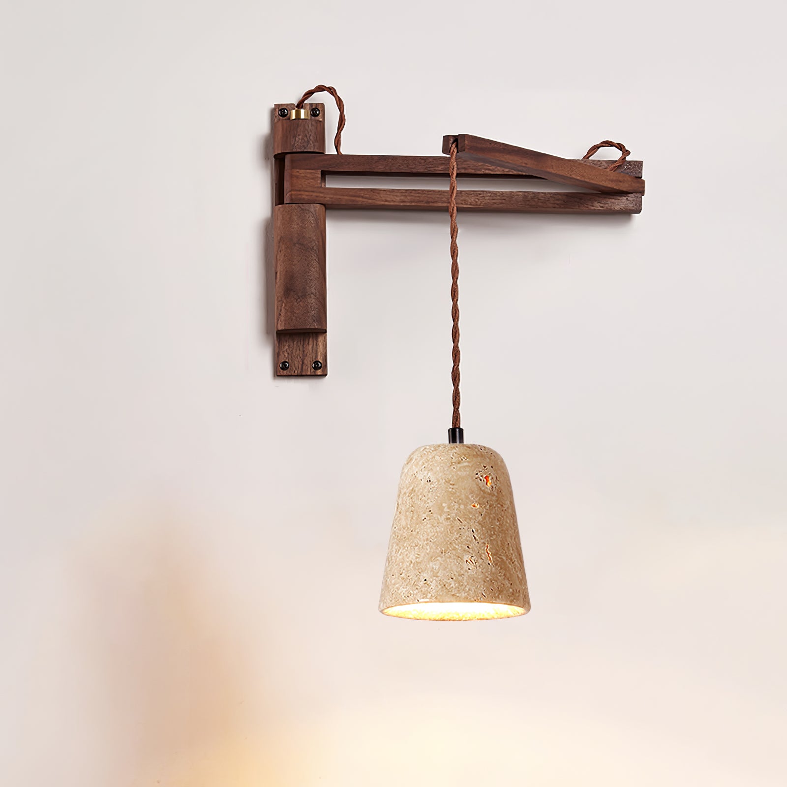Adjustable Travertine Dome Wall Sconce - Image 9