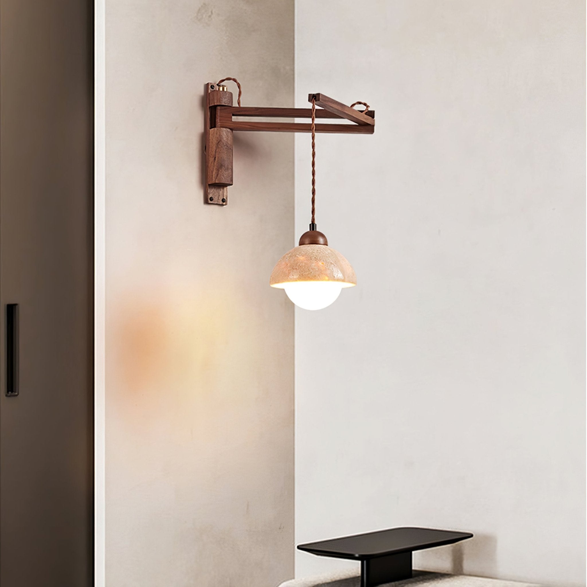 Adjustable Travertine Dome Wall Sconce - Image 3